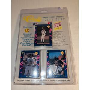 1990 Classic Baseball Card Sealed MLB Board Game & Complete Blue Set (150 Cards)